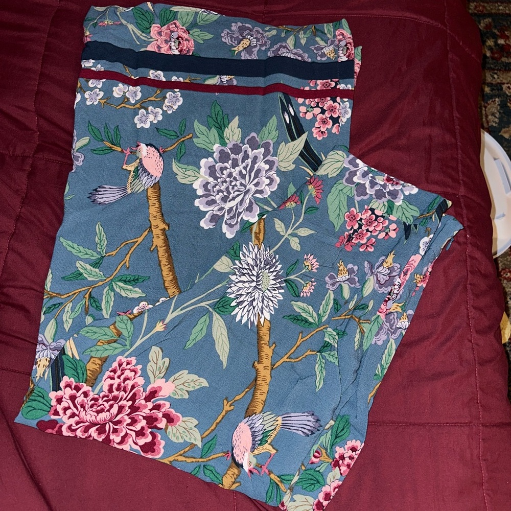 Wide leg floral pants